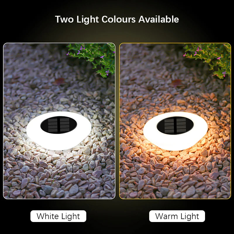 4-Pack Solar LED Ground Lights for Outdoor Pathways & Yards