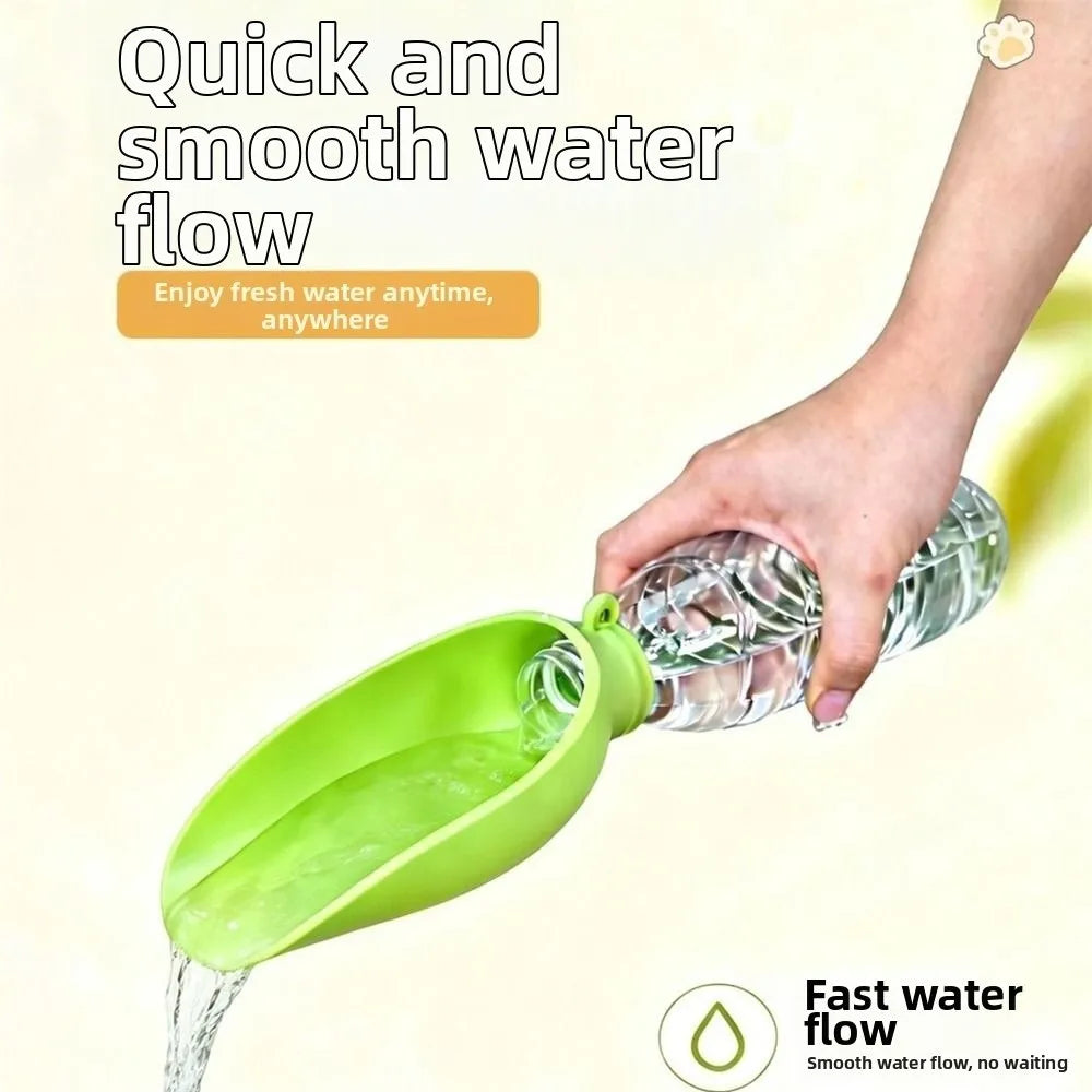 Portable Leaf Pet Water Bowl - Leakproof Outdoor Feeder