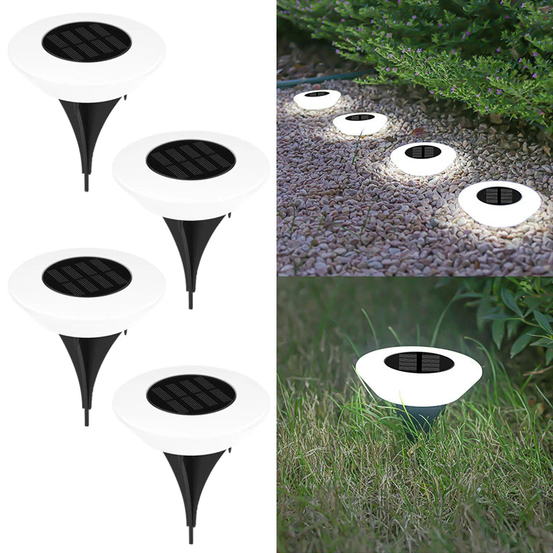 4-Pack Solar LED Ground Lights for Outdoor Pathways & Yards