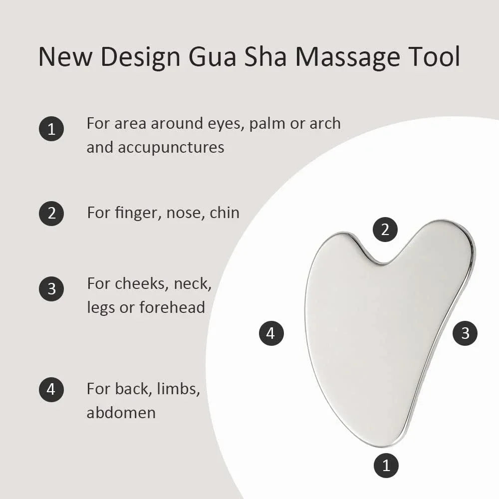 Stainless Steel Gua Sha Facial Massage Tool for Anti-Aging & Firming