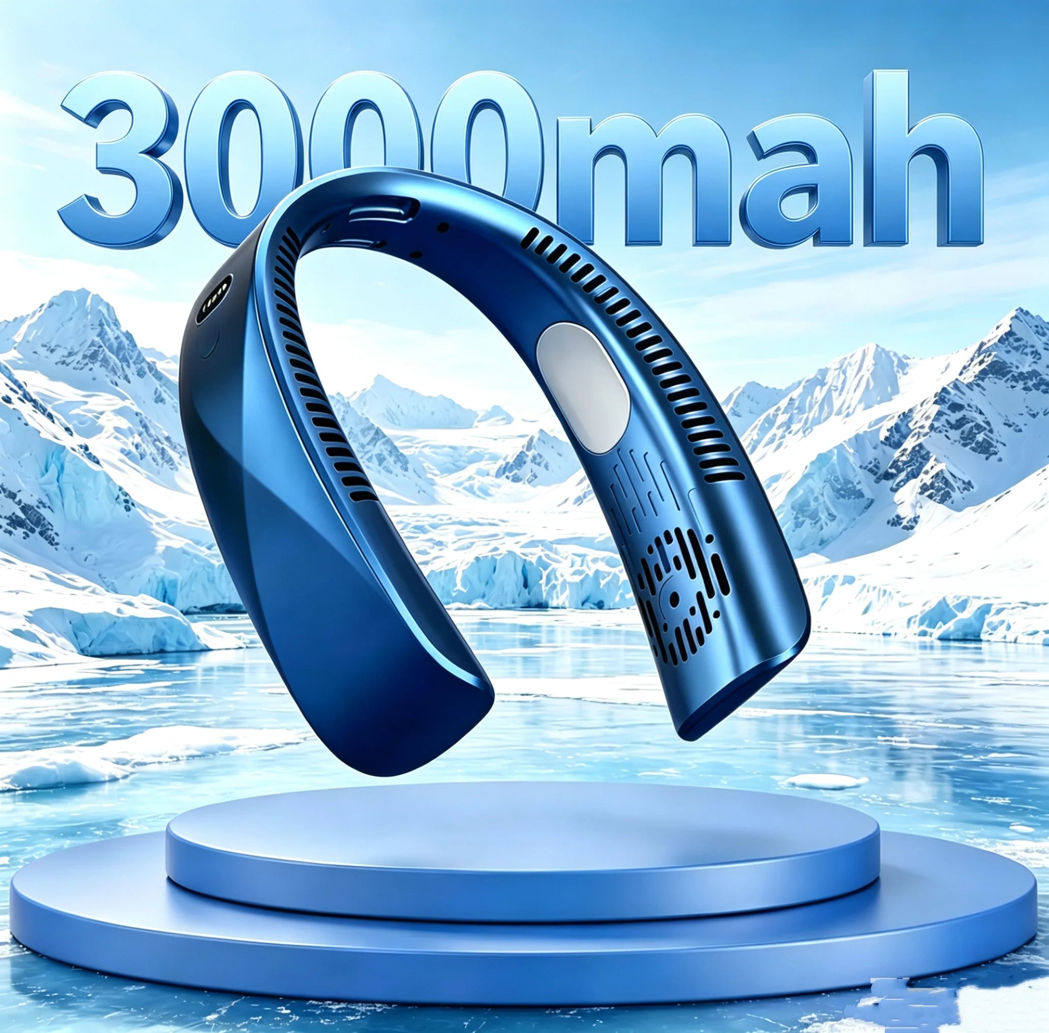 8000mAh Bladeless Portable Neck Fan & Air Cooler