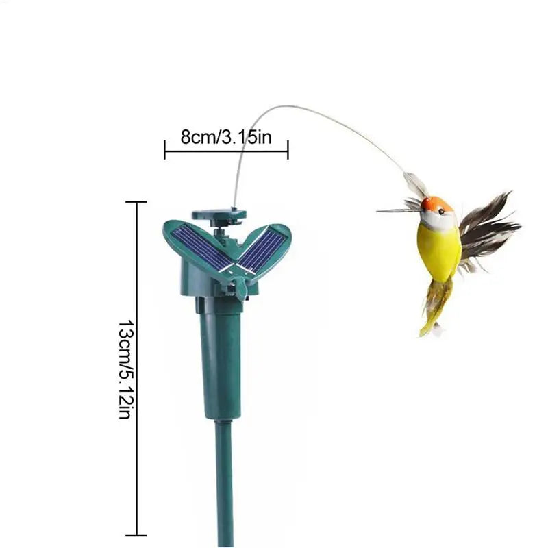 Solar Flying Hummingbird Garden Ornament - Realistic Fluttering Art