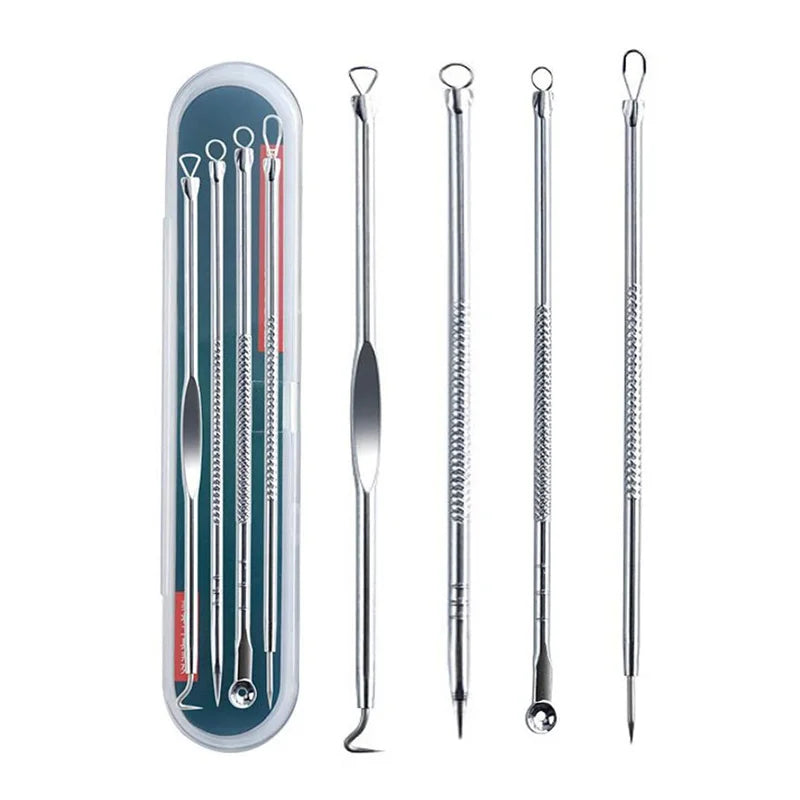 5-in-1 Blackhead Extractor: Squeeze Acne Needles for Nose & Face