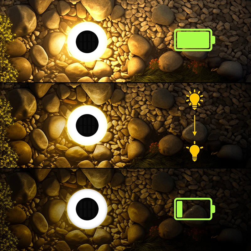 4-Pack Solar LED Ground Lights for Outdoor Pathways & Yards