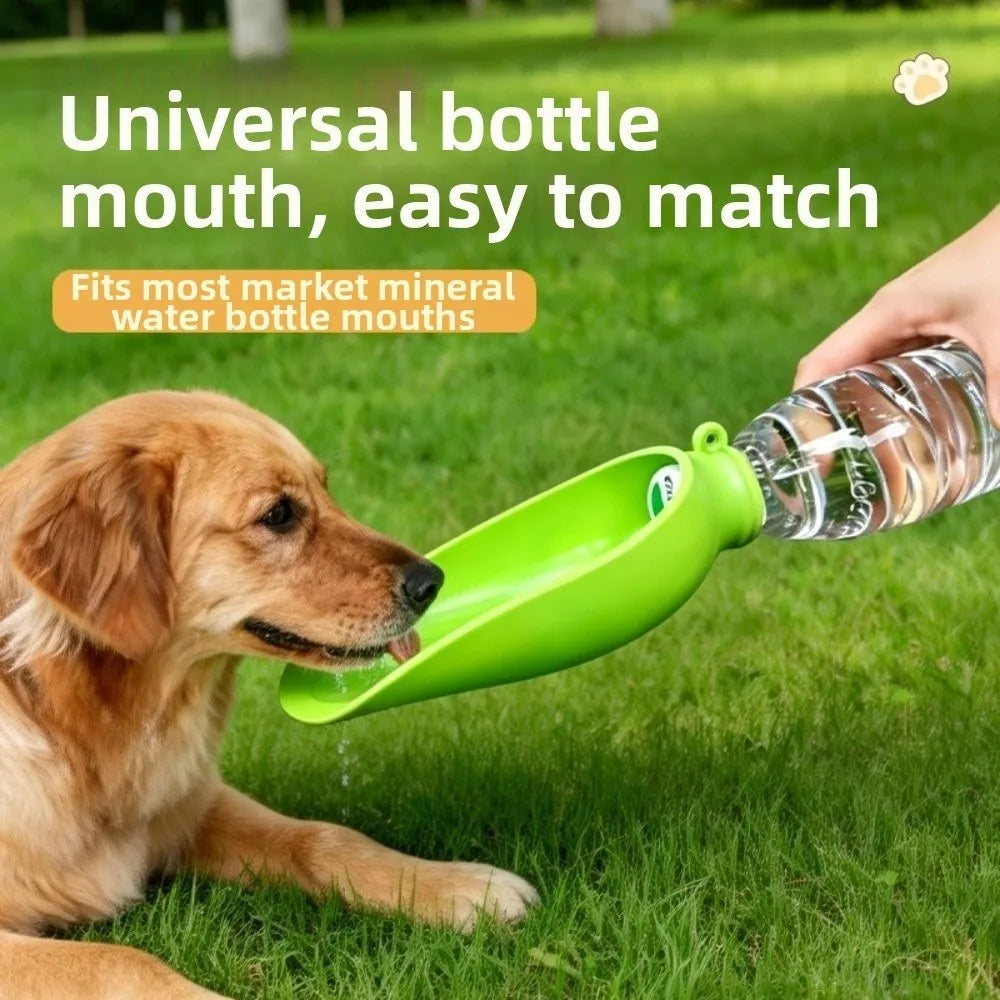 Portable Leaf Pet Water Bowl - Leakproof Outdoor Feeder