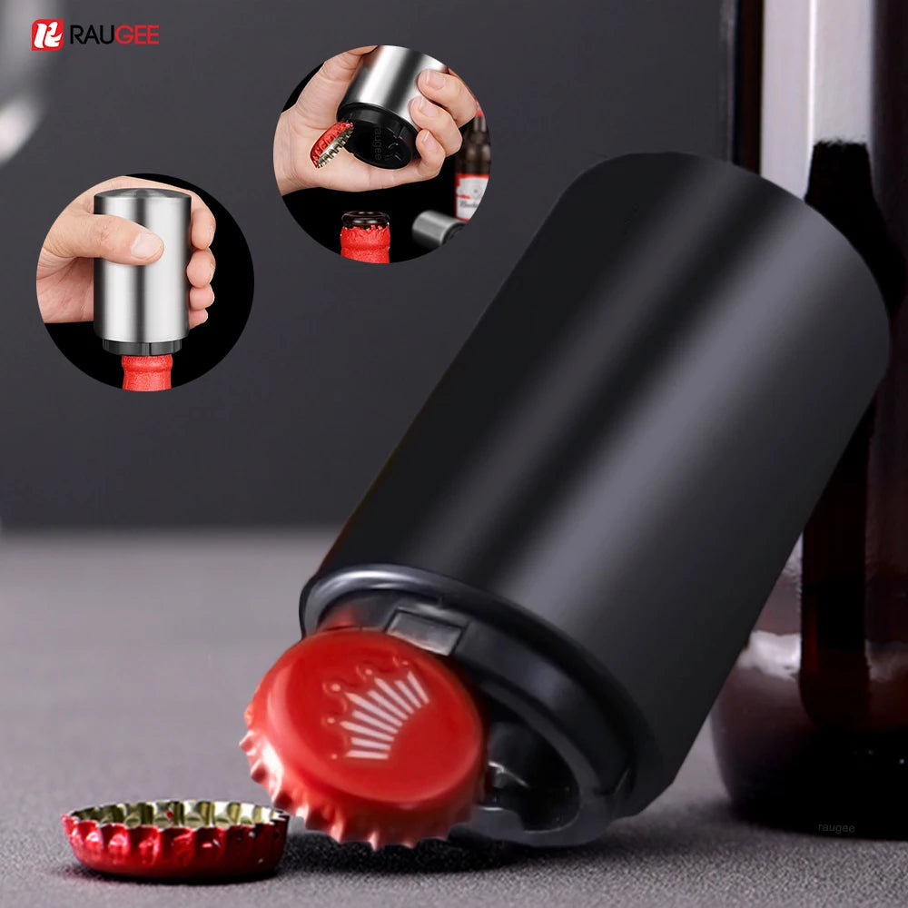 Automatic Magnetic Beer Bottle Opener & Cap Catcher