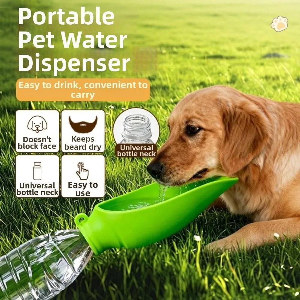 Portable Leaf Pet Water Bowl - Leakproof Outdoor Feeder