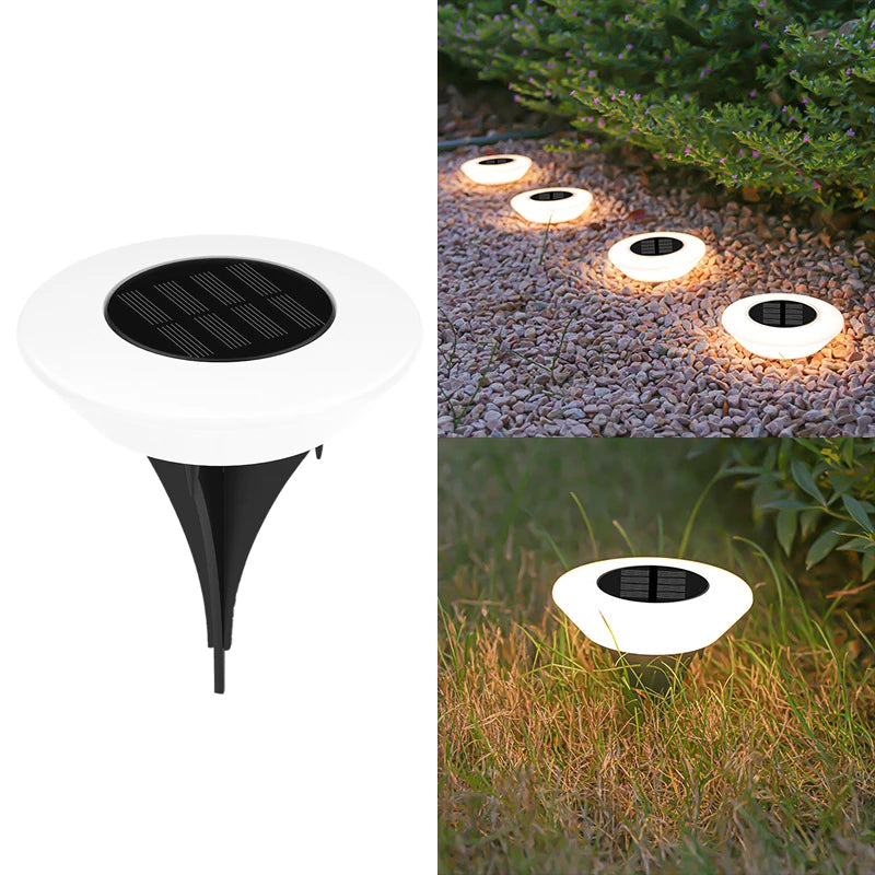4-Pack Solar LED Ground Lights for Outdoor Pathways & Yards