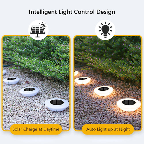 4-Pack Solar LED Ground Lights for Outdoor Pathways & Yards